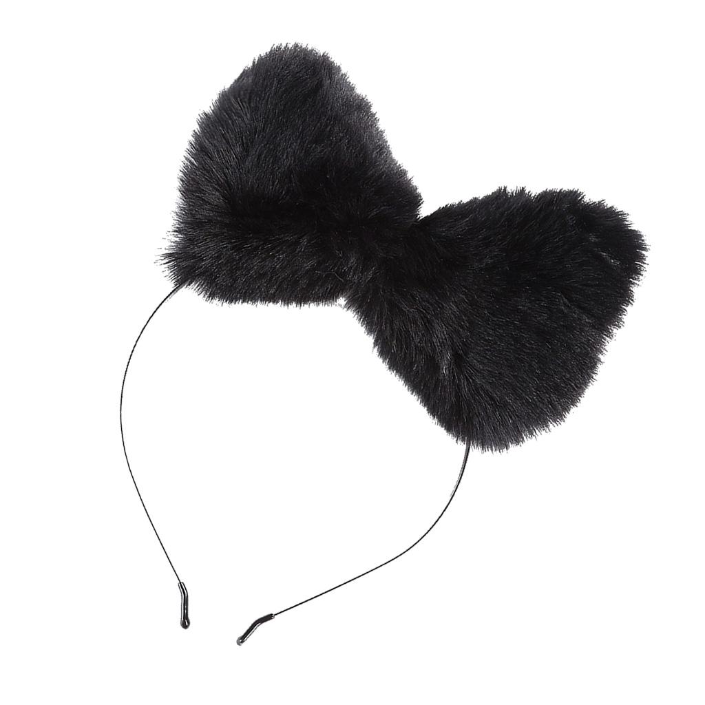 Cat Ears Hairband Hair Clip Accessories Plush Elastic Party Halloween Cosplay Costume