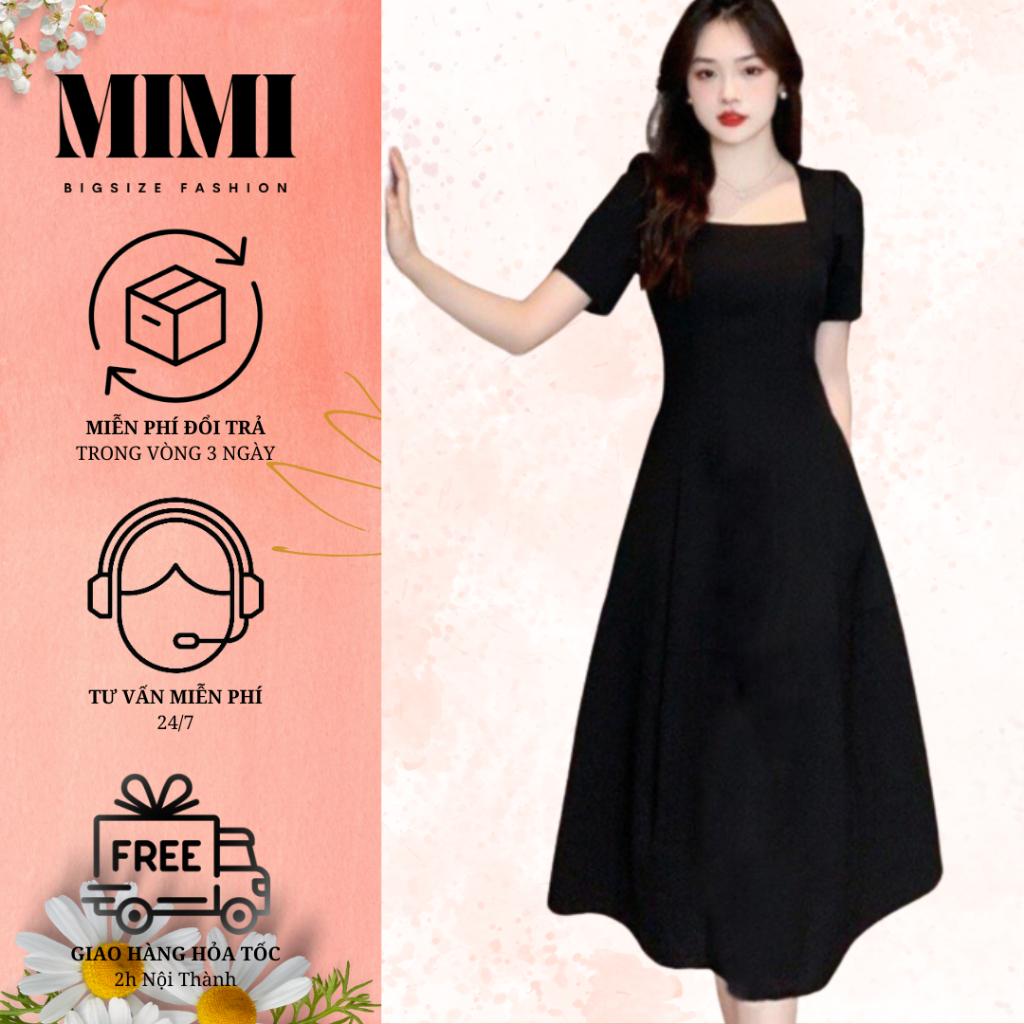 MIMI BigSize [45KG-100KG] Đầm Bigsize Cổ Vuông dáng xòe-Bs108