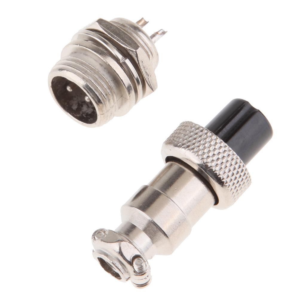 3x 1set   2Pin Male & Female Circular Aviation Socket Plug Panel Connector