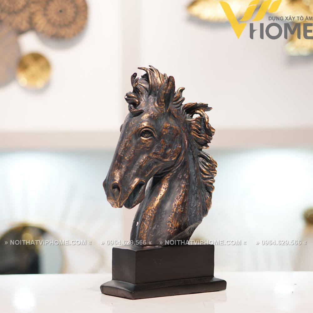 Đồ decor trang trí nội thất đầu ngựa kiểu dáng nghệ thuật, sang trọng, hiện đại DDB 00327