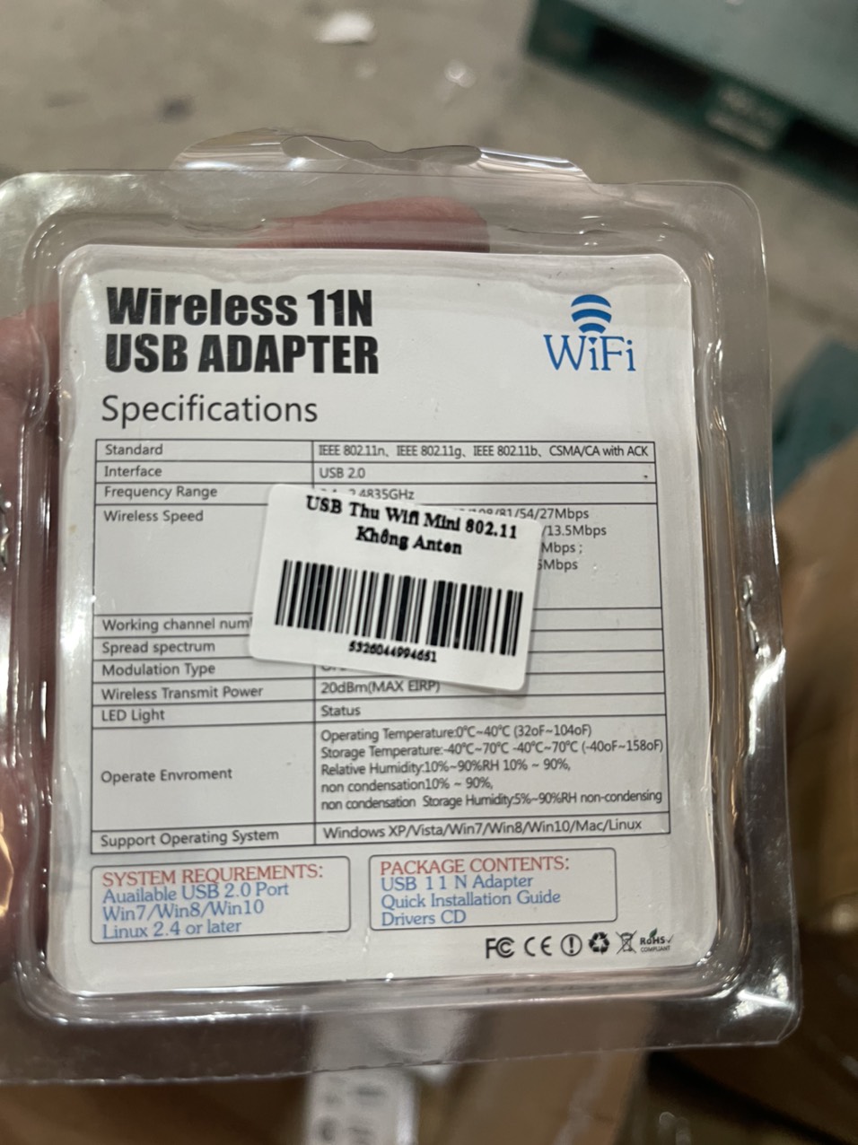 USB Thu Wifi Mini 802.11 Không Anten