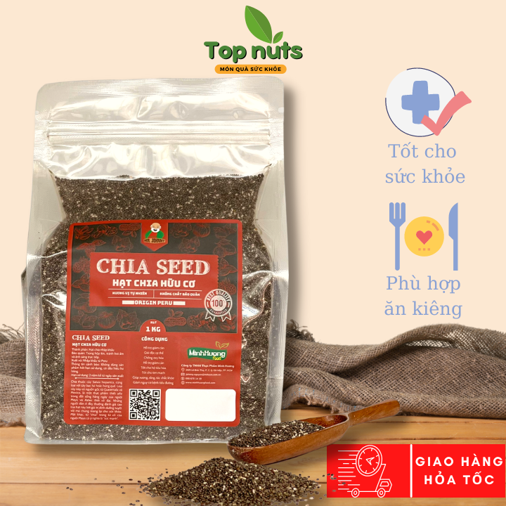 Hạt chia hữu cơ MR JOHNNY túi 1 Kg, Chia Seed giảm cân an toàn chính hãng