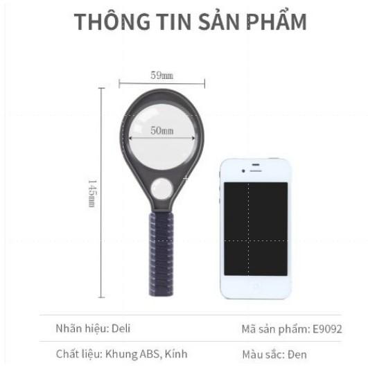 Kính lúp x3 Deli, Đen - 1 chiếc - E9092