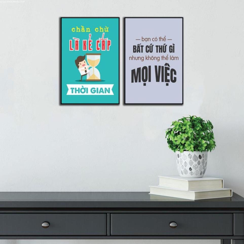 Tranh trang trí văn phòng, slogan, tranh cổ động