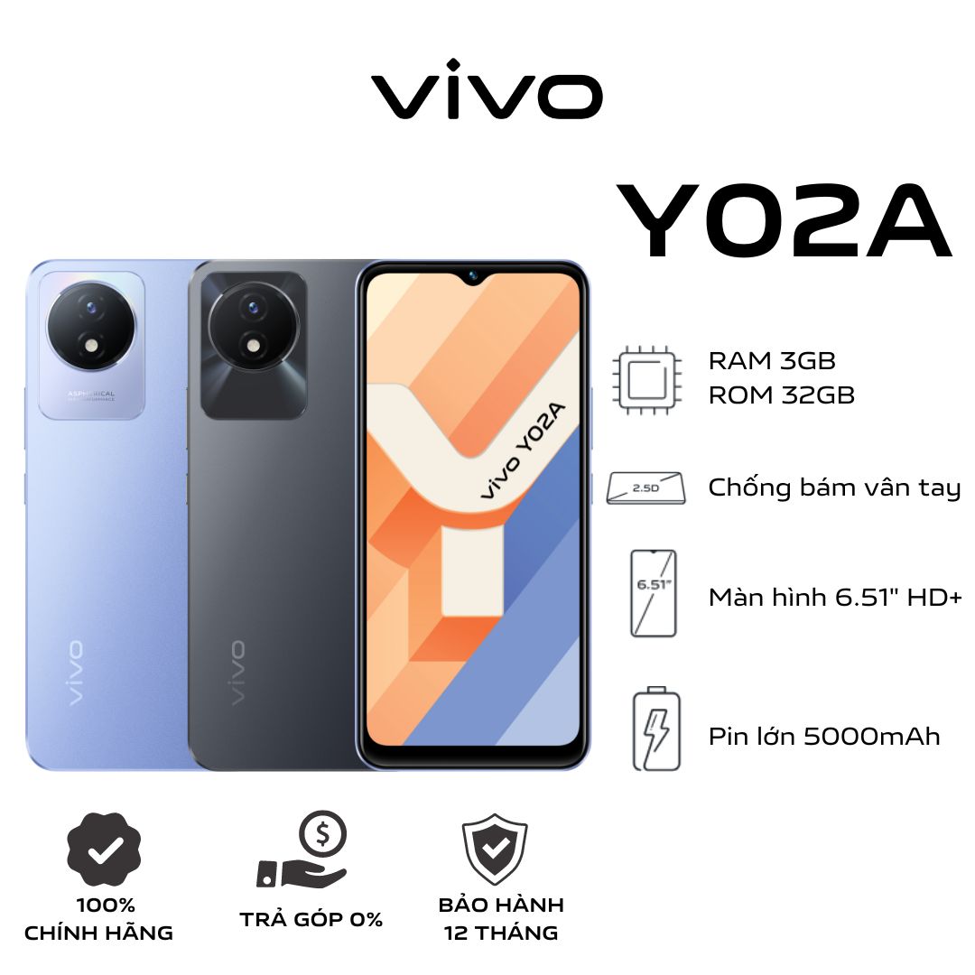 Điện thoại Vivo Y02A - Hàng chính hãng