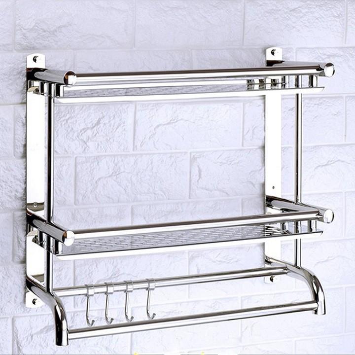 Kệ Nhà Tắm, Giá Treo Khăn Nhà Tắm, Để Đồ Dùng Inox Đa Năng Gắn Tường