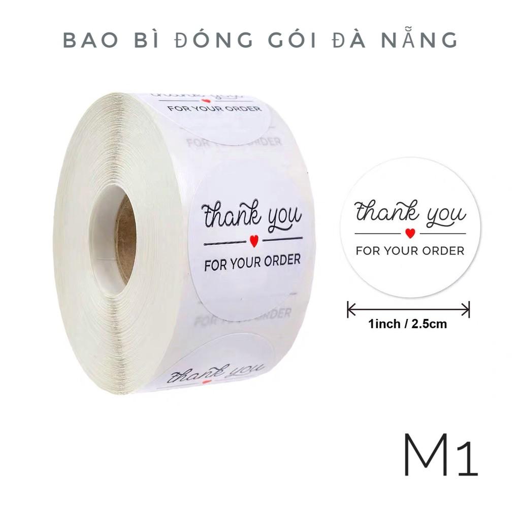 Cuộn 500 Stick Dán Nhãn Thank You Dễ Thương, Sticker Thank You Dán Hàng