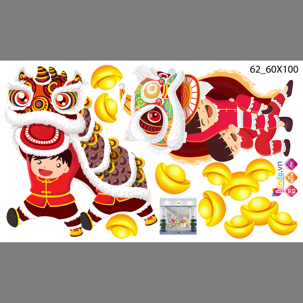 Decal trang trí tết xuân 2020 combo số 9