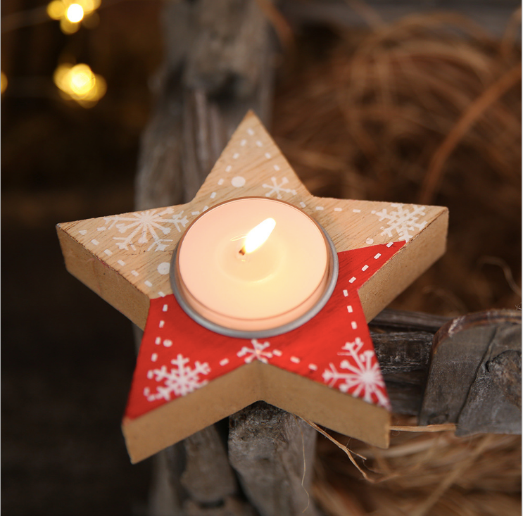 Đế đựng nến tealight gỗ giáng sinh