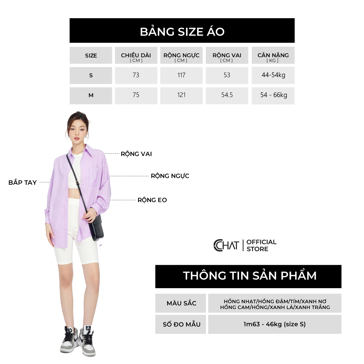 Áo Sơ Mi Nữ Form Rộng Dáng Suông Thép Tay Chất Thô Cao Cấp 92FDT2003ST