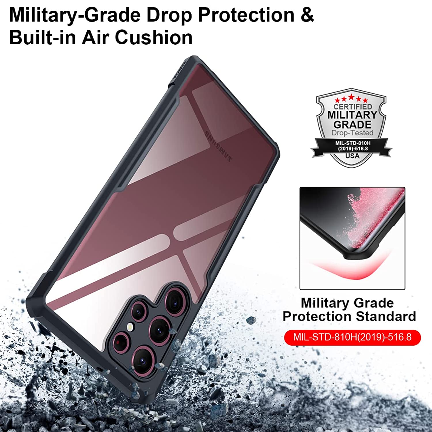 Ốp lưng chống sốc cho Samsung Galaxy S22 / S22 Plus / S22 Ultra hiệu Xundd Fitted Armor Case trang bị túi khí bảo vệ góc, gờ bảo vệ camera - hàng nhập khẩu