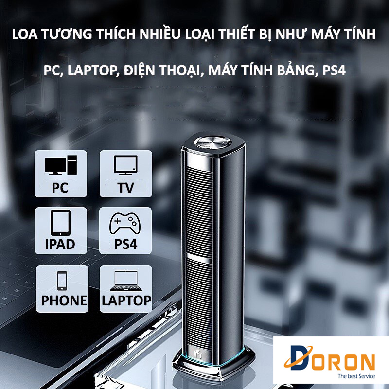 Loa Bluetooth Đứng Tiết Kiệm Không Gian, Kết Nối Có Dây, Âm Thanh Siêu Trầm - Hàng Chính Hãng