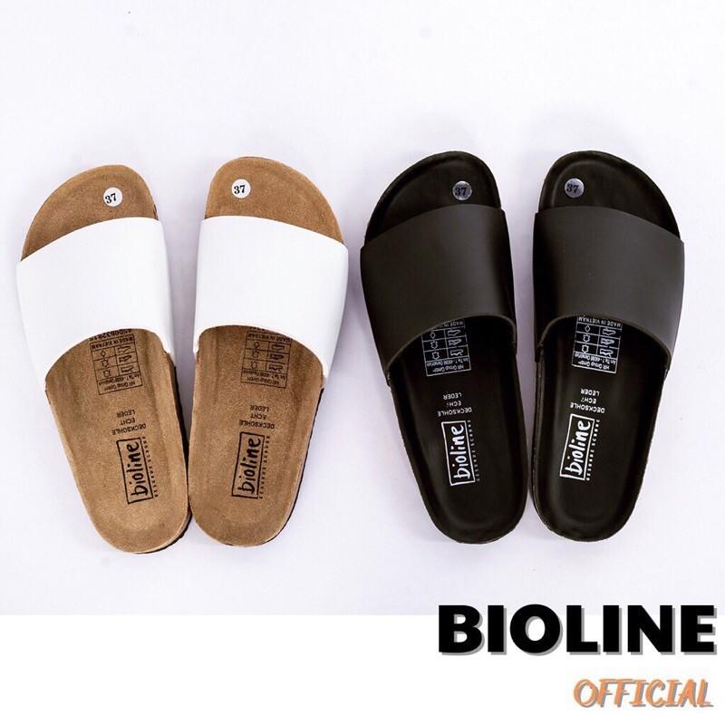 Dép da birken đế trấu Bioline quai ngang bản lớn da pu cao cấp chống nước P05 - Bioline Official