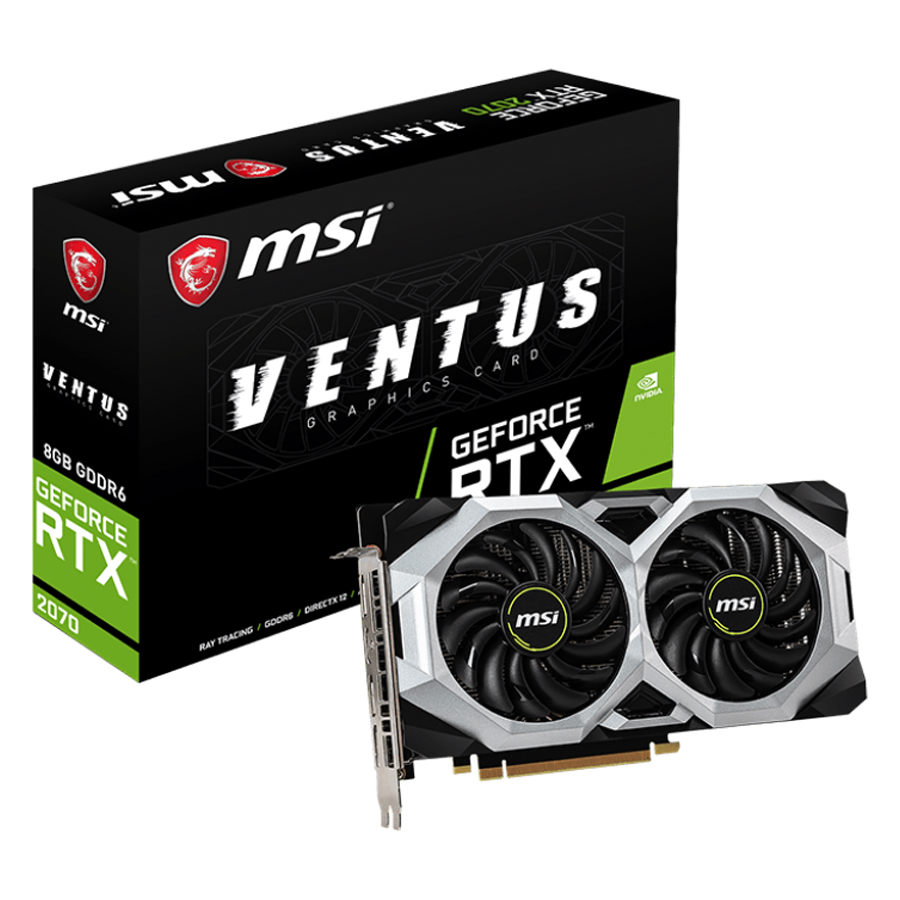 Card Màn Hình VGA MSI RTX 2070 VENTUS 8GB GDDR6 256 Bit 2 Fan DisplayPort HDMI - Hàng Chính Hãng