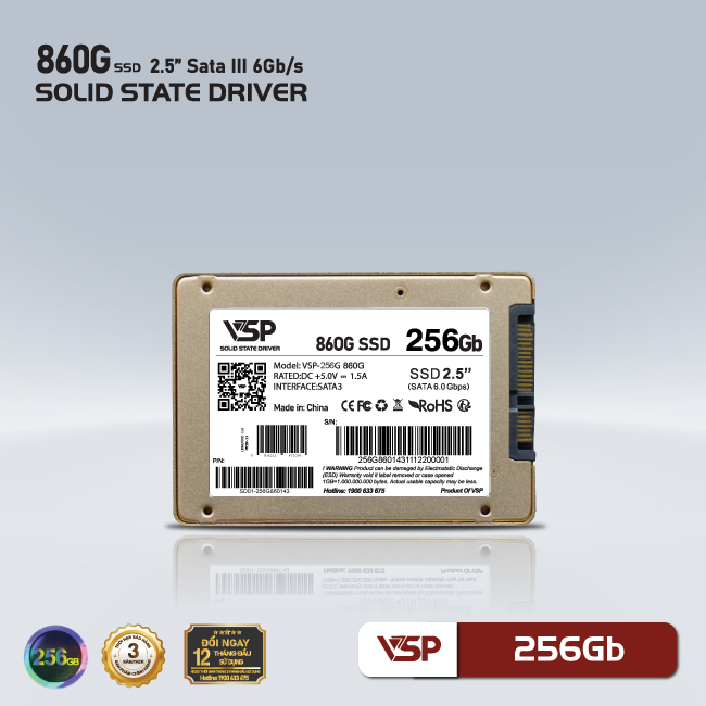 Ổ cứng SSD VSP 860G QVE 256GB Sata III 6Gb/s - Hàng chính hãng TECH VISION phân phối