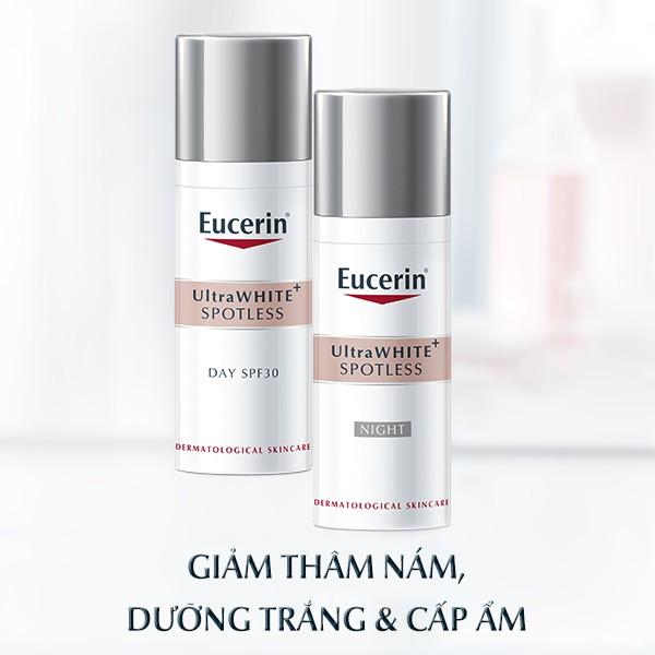 Combo Eucerin Ultrawhite+ Spotless: Kem Dưỡng Trắng Da Ngày, Đêm Và Tinh Chất Giảm Thâm Nám