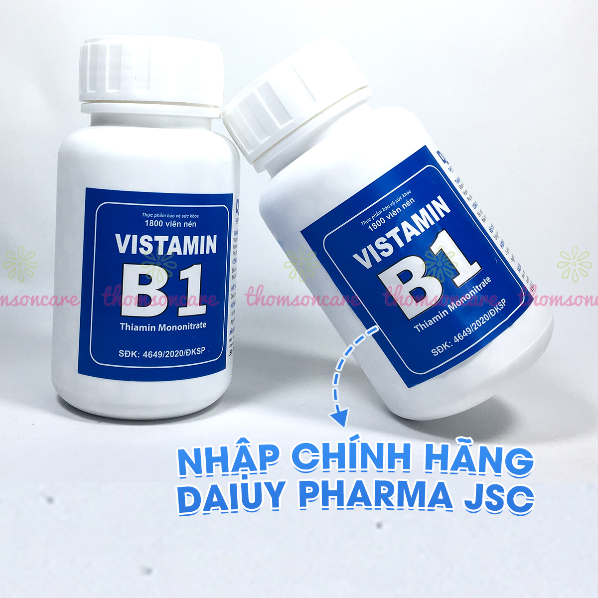 Vitamin B1 lọ to 1800 viên nén, bổ sung vtm b1, tốt cho tiêu hóa, mọc tóc cho trẻ em và người lớn