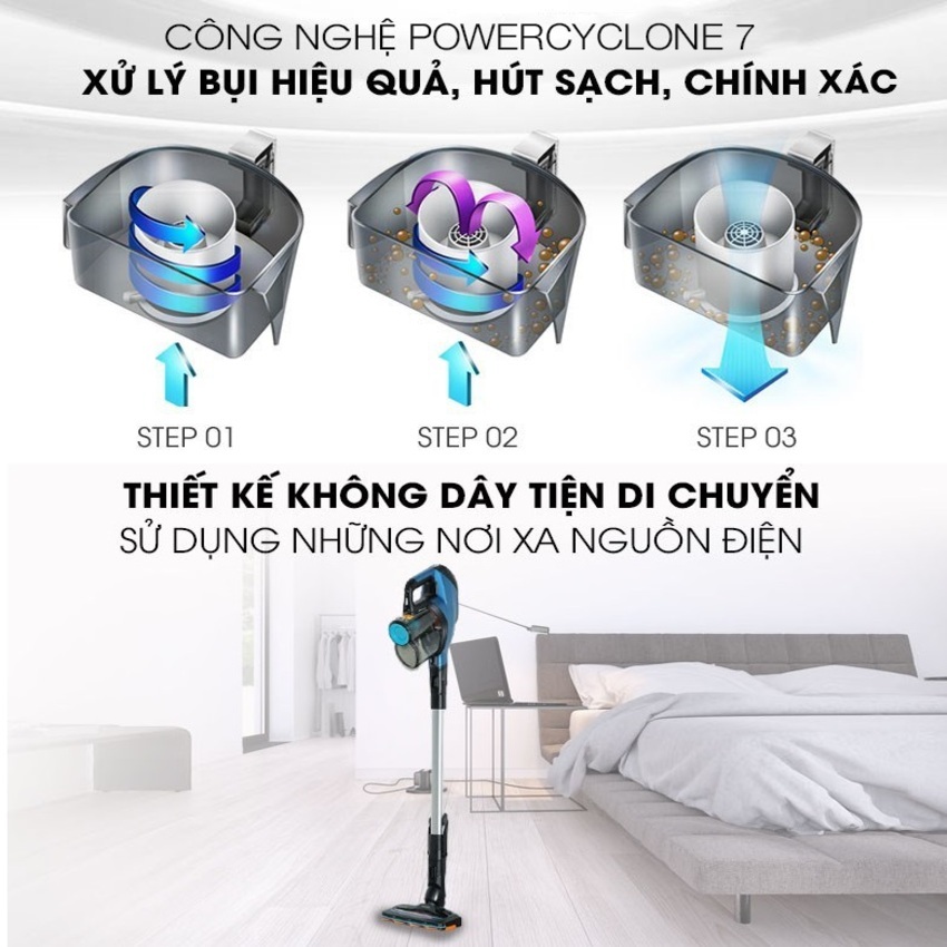 Máy hút bụi cầm tay không dây Philips dạng cán 3 trong 1 SpeedPro Aqua Thương hiệu Hà Lan cao cấp FC6730/81 - HÀNG NHẬP KHẨU, BẢO HÀNH 12 THÁNG