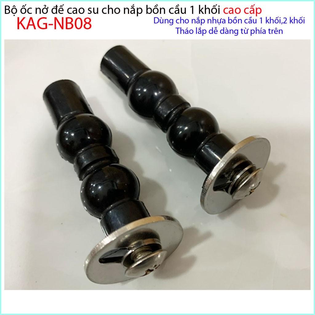 Ốc nắp cầu liền khối LInax KAG-NB08, ốc Inox gắn nắp đậy cầu American, ốc nở nắp Toto đế cao su dài dùng cho 100% chắc chắn sử dụng tốt