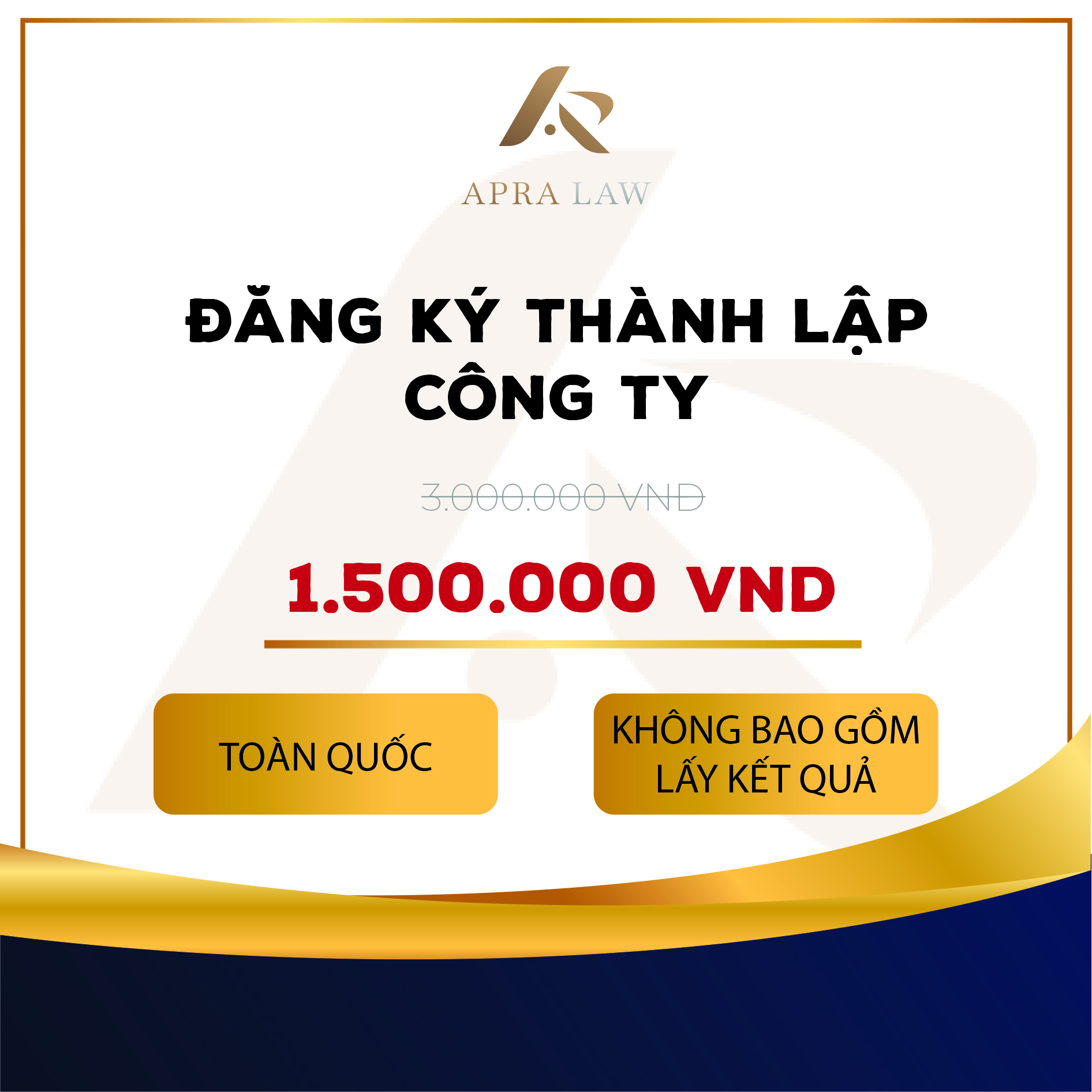 Hình ảnh VOUCHER - [TT003] - ĐĂNG KÝ THÀNH LẬP CÔNG TY - Công ty Luật Apra