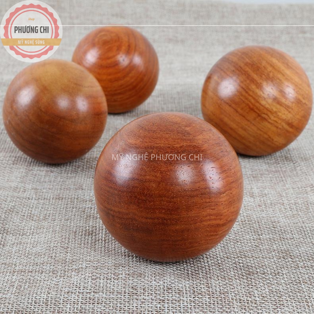 Combo 2 Quả Bi Lăn Tay Mát Xa Gỗ Hương Đỏ Giảm Nhức Mỏi Bàn Tay | Mỹ Nghệ Phương Chi