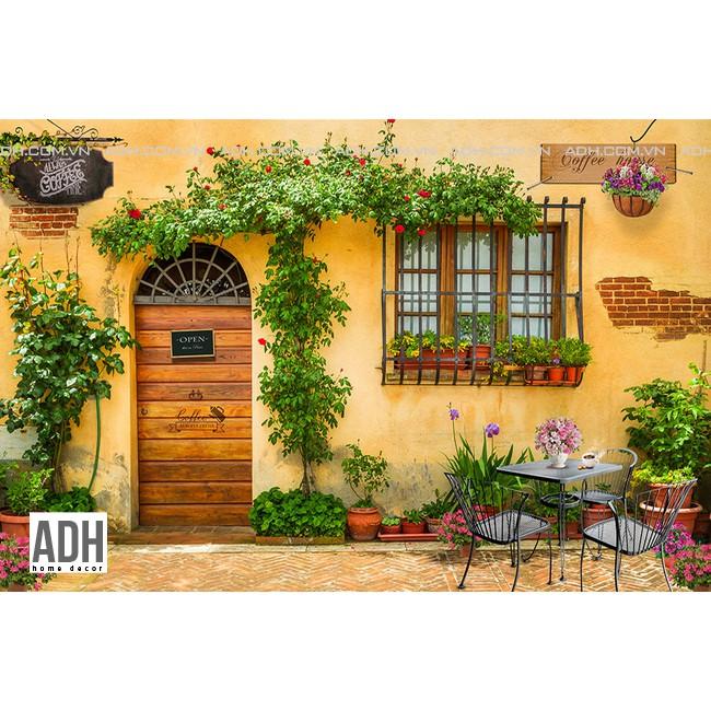 Decal dán tường ngôi nhà màu vàng ADH181228-1