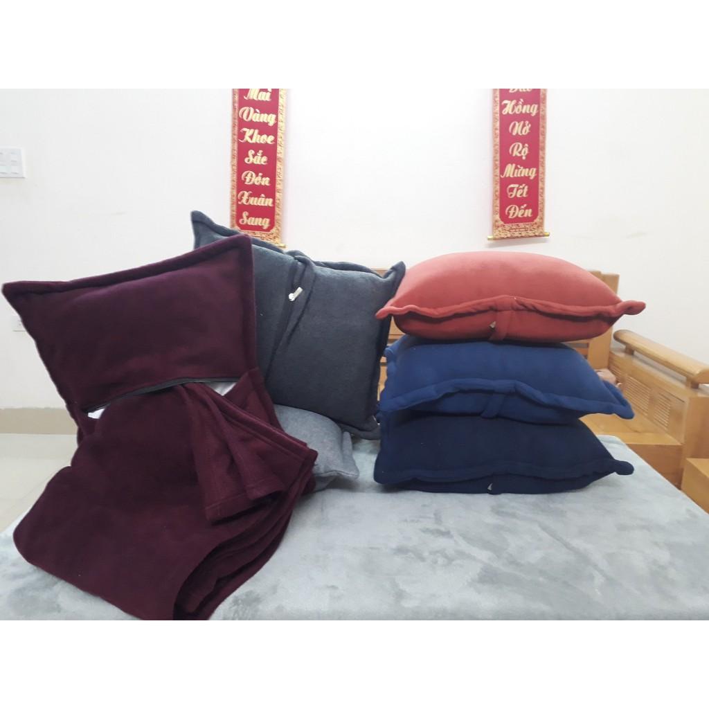 Bộ Chăn Gối Văn Phòng Gấu Bông Sư Tử, Thỏ, Khỉ, Ếch tiện ích 3in1