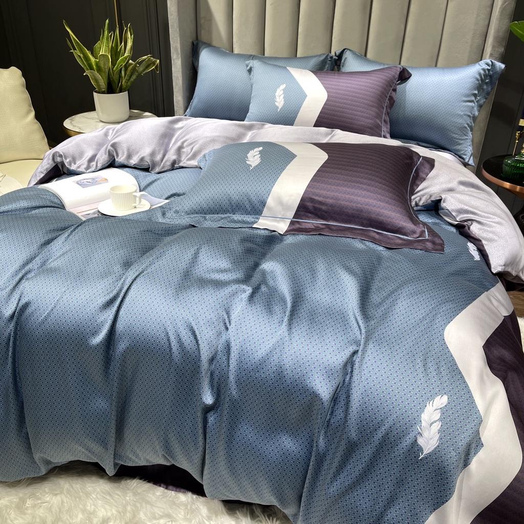 Bộ chăn ga gối lụa 100%Tencel 60s Họa tiết cao cấp, siêu mềm mát mịn - DESIGN 893