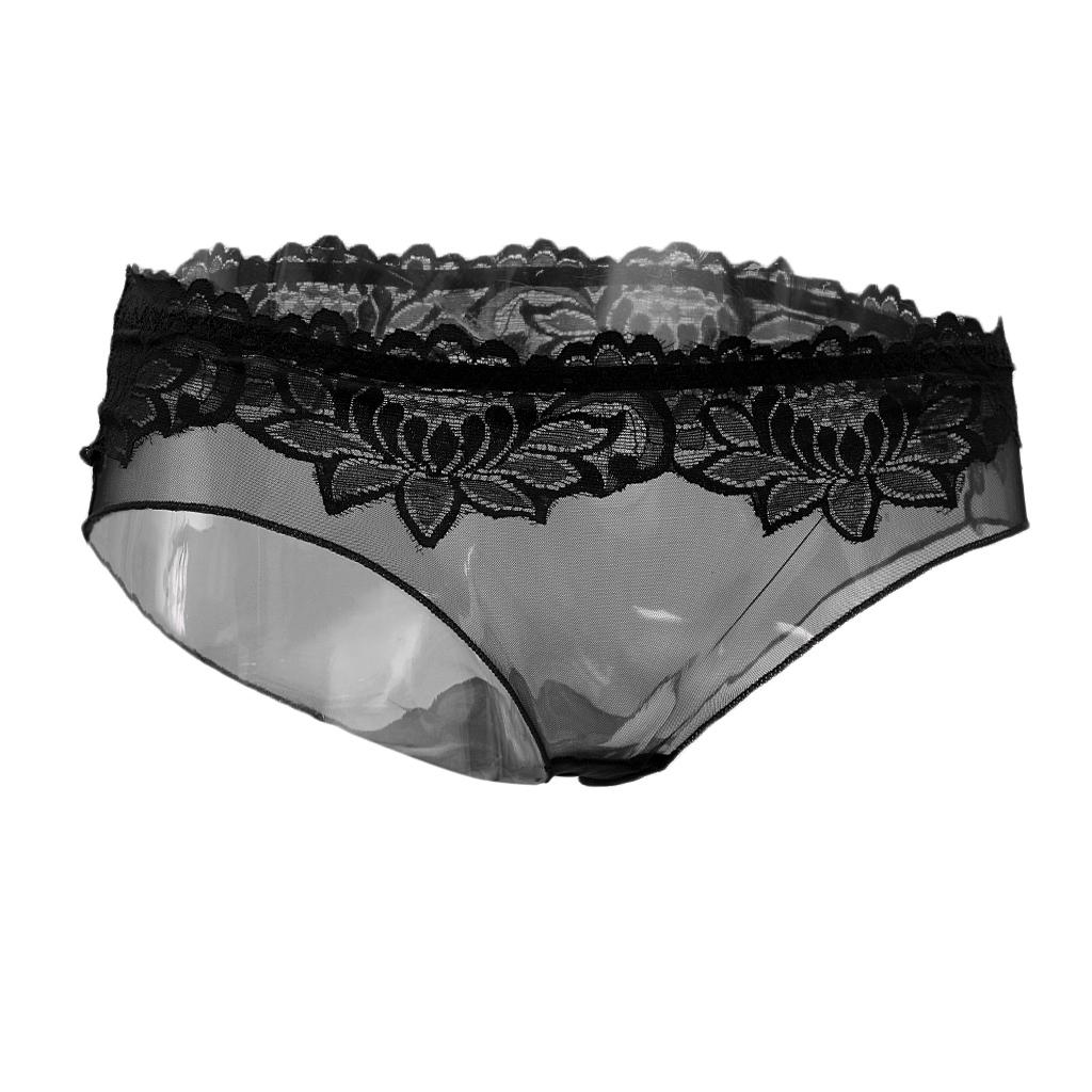 Women's Solid Sheer Mesh Panties Stretchy Low Rise Briefs Underwear Lingerie