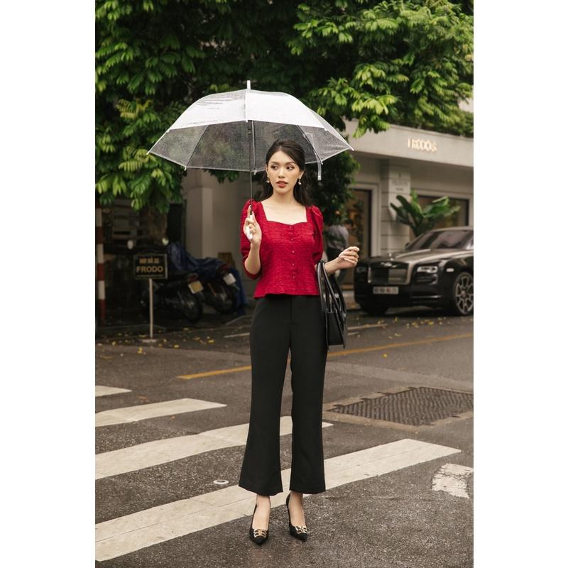 Áo sơ mi cổ vuông, tay lỡ chất liệu lụa xốp, co giãn, mặc nhẹ phù hợp đi làm đi chơi CLARA MARE BLS4008