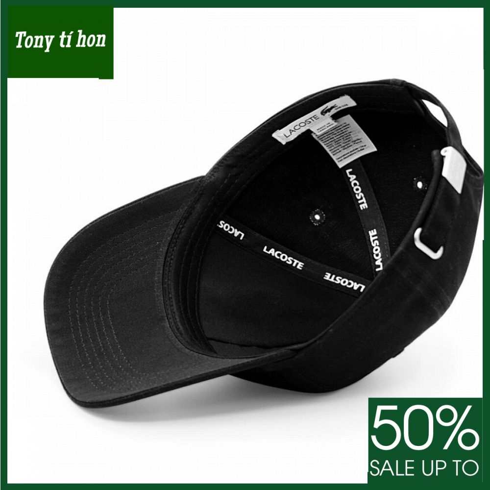 Tony tí hon - Mũ/nón kết lưỡi trai thời trang nam nữ thêu nổi cá sấu - màu đen, màu đen - freeship