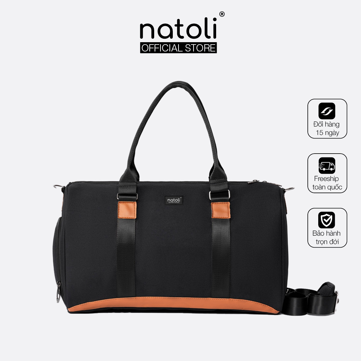 Túi trống du lịch Thương hiệu NATOLI đựng đồ, đựng giày kháng nước cao cấp BST Amberd Bag T6