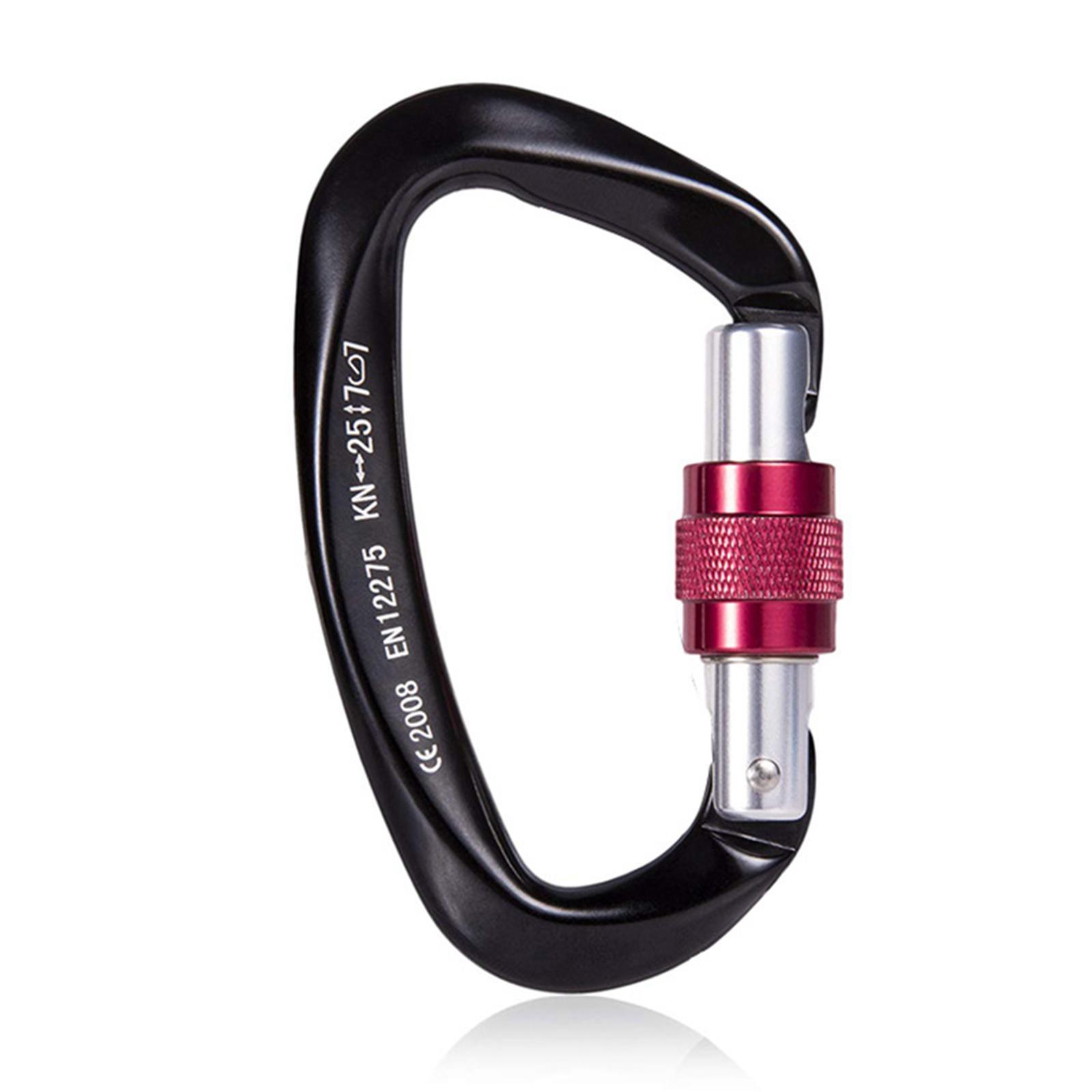D Shaped Carabiner Buckle Small Carabiner Clip for Rappelling Caving Camping