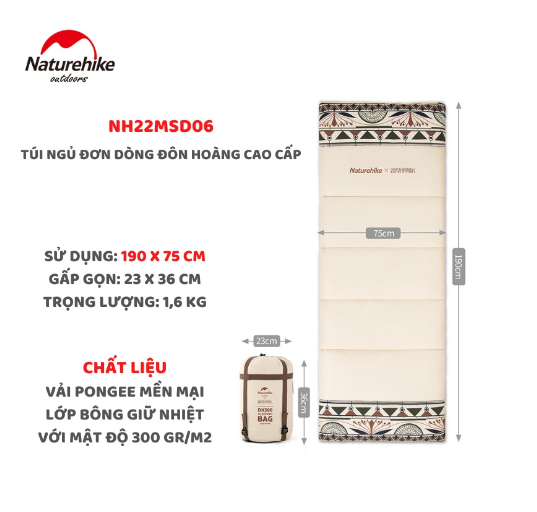 Túi ngủ cotton NatureHike NH22MSD06