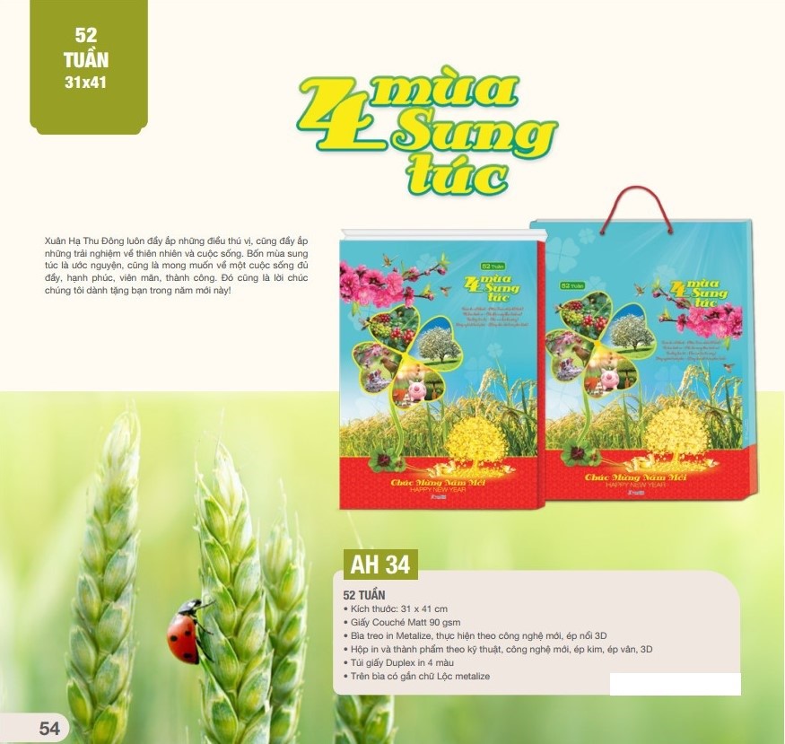 Lịch 52 tuần 2025 - AH-34 Bốn Mùa Sung Túc