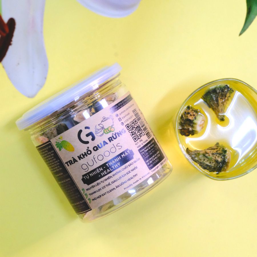 Trà khổ qua rừng (mướp đắng rừng) GUfoods (Vị nguyên chất / Vị Gạo lứt thảo mộc) - Mát gan, Giải nhiệt, Thanh lọc cơ thể, Thư giãn tinh thần, Cải thiện giấc ngủ