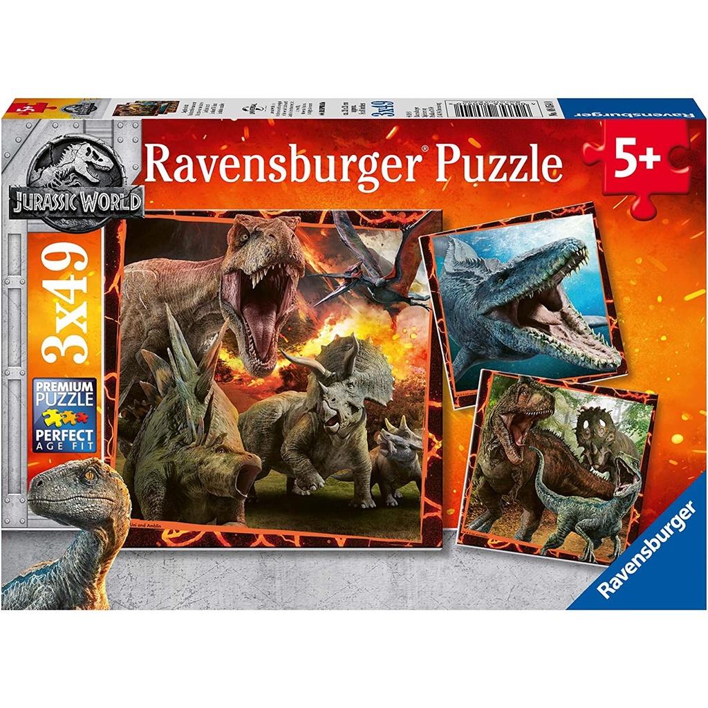 Xếp hình Jurassic World Instinct to Hunt 3x49pc Ravensburger