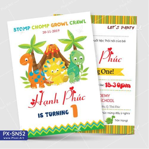 Thiệp thôi nôi – sinh nhật theo yêu cầu Pluxi