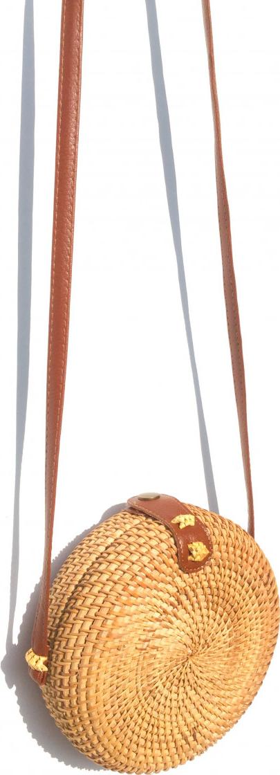 Túi mây tre đan trơn mấn góc - Lớn 20cm