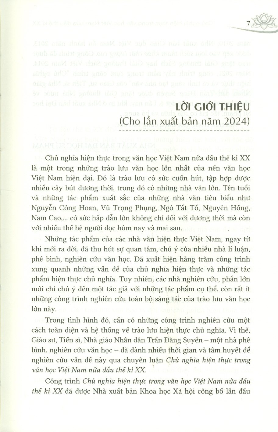 Chủ Nghĩa Hiện Thực Trong Văn Học Việt Nam Nửa Đầu Thế Kỉ XX (Bìa mềm) - Trần Đăng Suyền