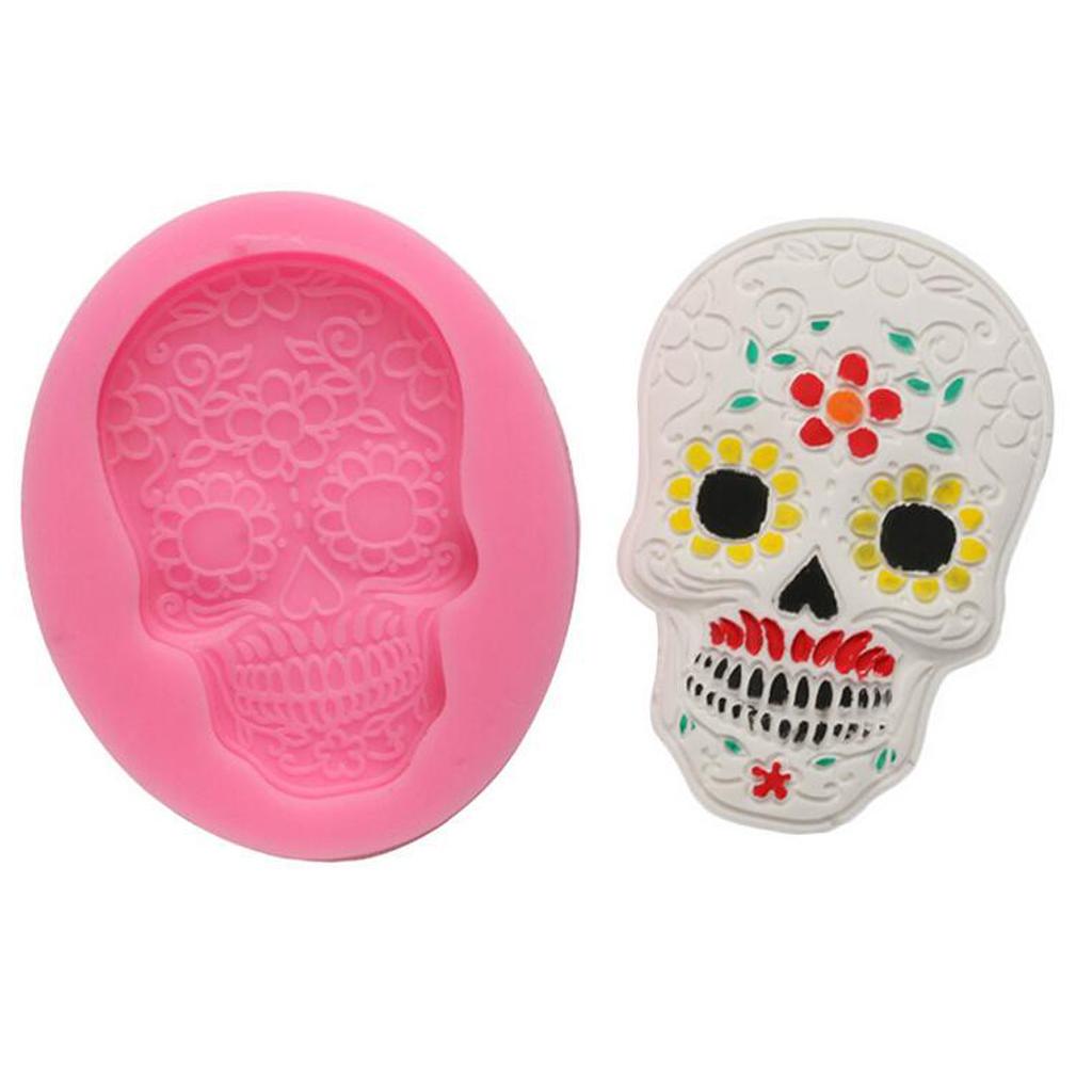 Halloween Skull Mask Cake Mould Baking Molds Soap Pizza Fondant Decoration,