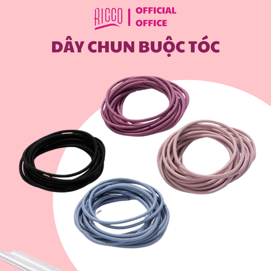 Set 50 Dây Chun Buộc Tóc Trơn Dựng Túi Zip Mix Màu [ 100 Dây ]