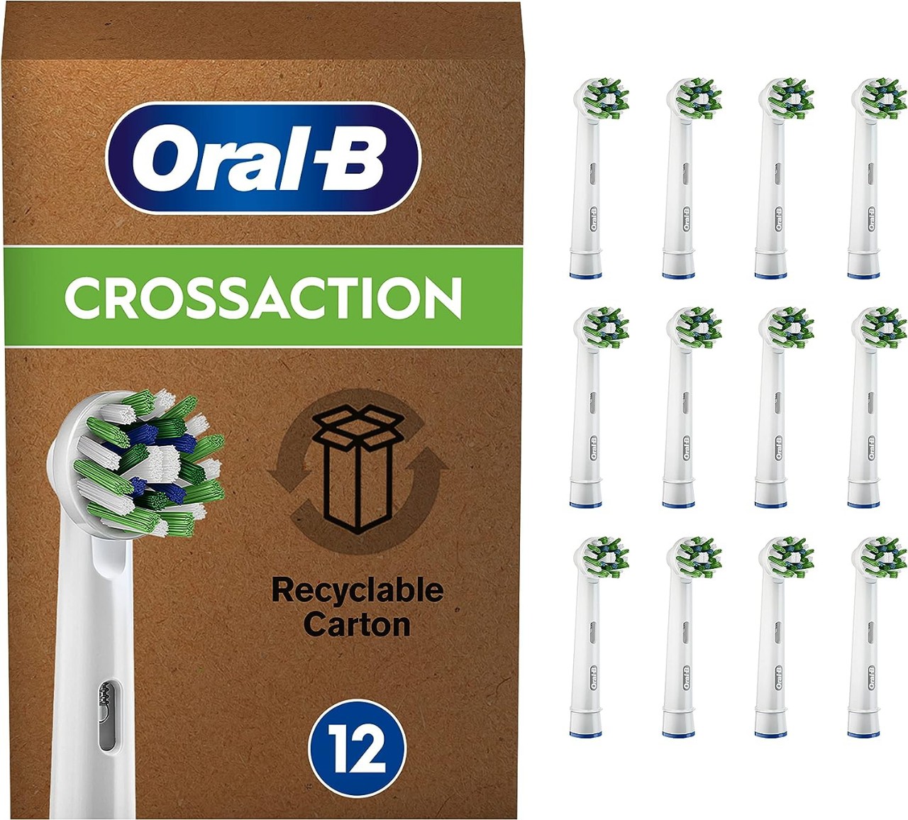 Set 12c đầu bàn chải Braun Oral-B CrossAction Electric Toothbrush Heads hàng chinh hãng