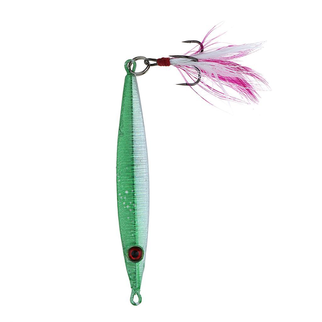 Hard Jigging Lead Fish Baits 21g 8cm Metal Fishing Lure Long Casting Lure with Feather Hook