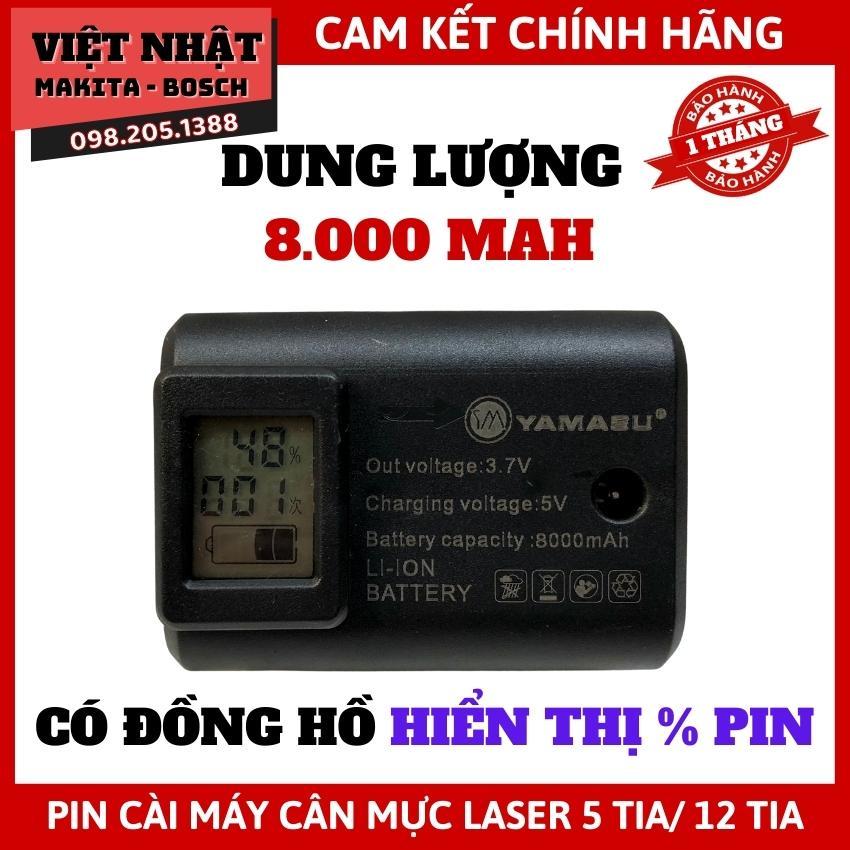 Pin cài máy bắn cốt cân bằng laser dung lượng lớn 8000mah có đồng hồ hiển thị