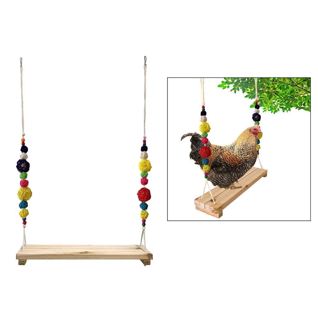 Pet Chicken Swing Toys Natural Wooden for Hens Large Bird Parrot Macaw Training