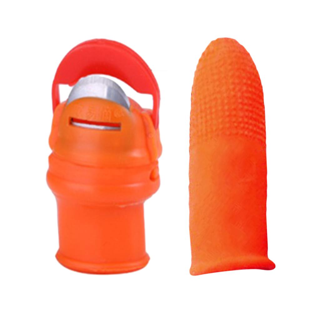 2x Silicone Thumb Knife with Finger Sleeve Covers Vegetable Harvesting Knife