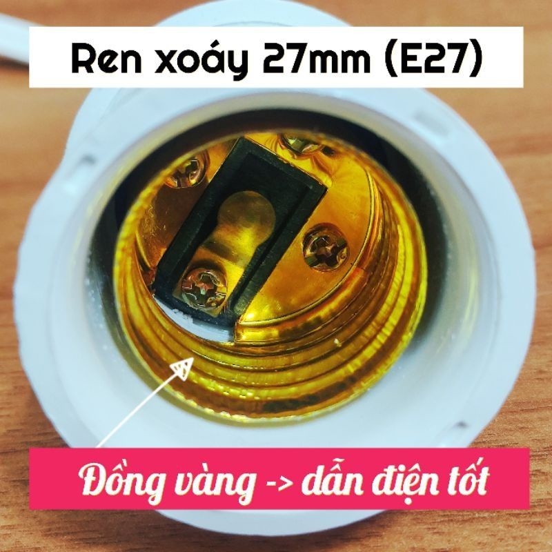 Đuôi đèn có công tắc liền dây