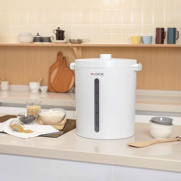 Thùng gạo hút chân không 2lock dung tích 20kg gạo Made in Korea hàng chính hãng