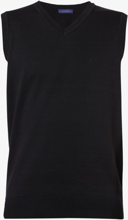 Áo len gile nam Aligro màu đen chất liệu len cotton sợi đanh, không bai xù ALENGL014